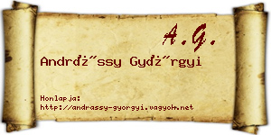 Andrássy Györgyi névjegykártya
